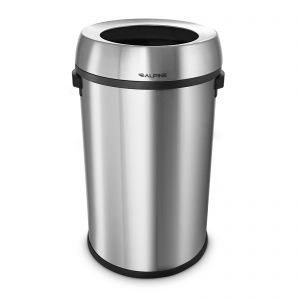 Alpine Industries Stainless Steel Open Top Trash Can, 17 Gallons